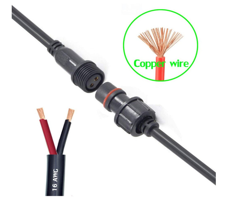 2Pin Waterproof LED Connector IP65 20cm 16AWG Wire Male / Female